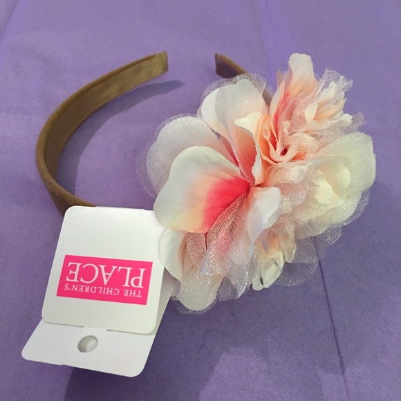 The Childrens Place floral headband pink NWT
